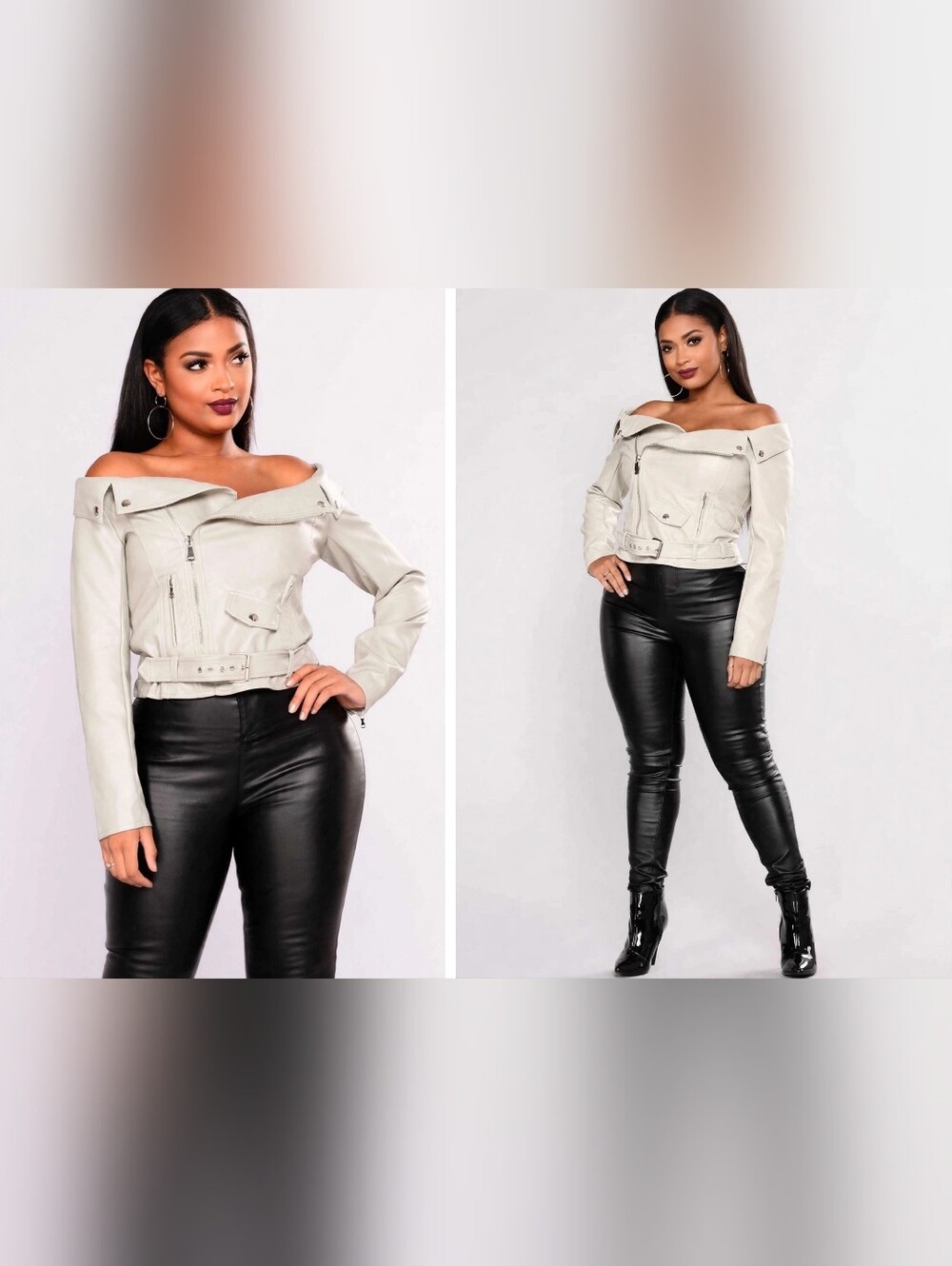 Ride With You Moto Jacket Top - 1X (WHT)